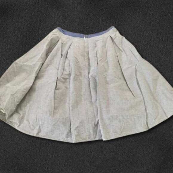 BCBG Paris Cotton Fabric Zipper Back Stripes Full Skirt Lined Blue White W Small - Picture 2 of 6